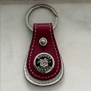 Dooney & Bourke Dark Pink Leather Key Chain